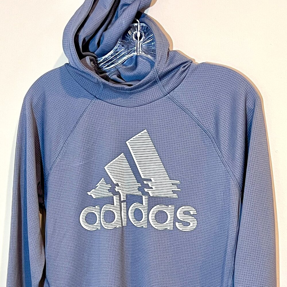 adidas Boy's Thermal Training Hooded Top (Big Kids) Dark Grey LG (14-16 Big Kids